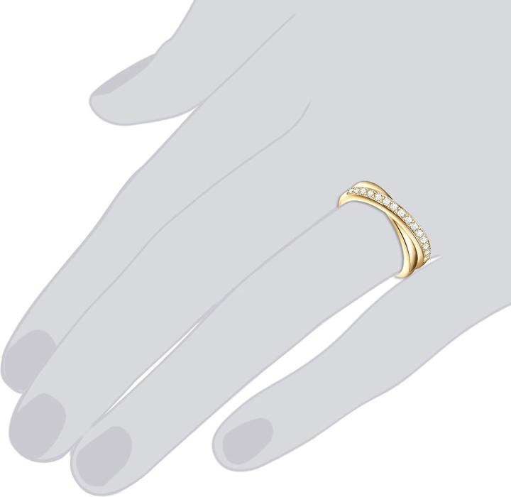 Produktbild Rafaela Donata Damen Sterling Silber Zirkonia gelbgold - 11478 (58, 925 Silber)