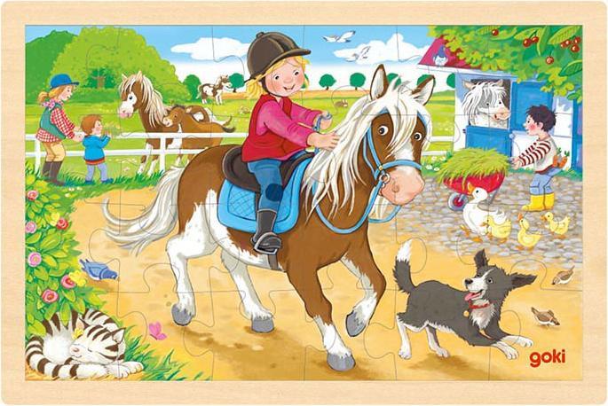 Immagine prodotto Goki Intarsio puzzle fattoria pony (29 pezzi)