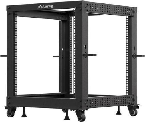 Produktbild Lanberg OPEN RACK 19 12U 600X600-1100 REGULOWANY CZARNY (6.86 HE, 19 Zoll Rack)