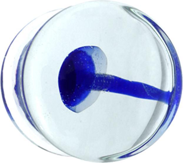 Produktbild Star Piercing Flared Plug transparent mit blauem Pilz aus Glas (ohne Messing, Glas)