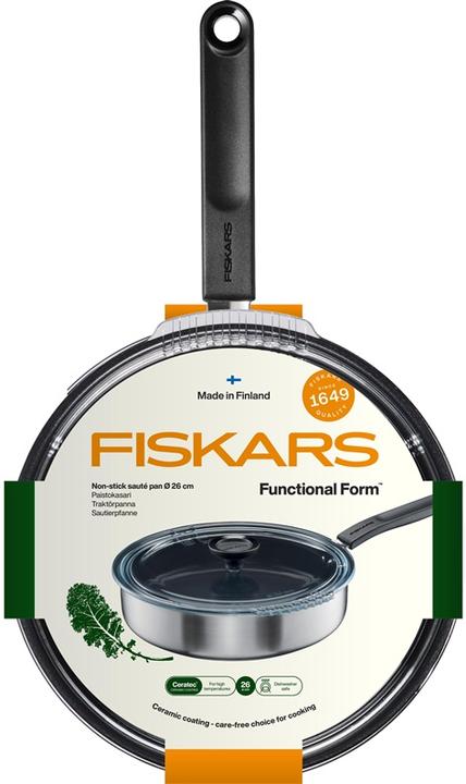 Actual product image Fiskars PAN SAUTE FF 26CM CER COAT W LID 1072314 (26 cm, Frying pan, Stainless steel)