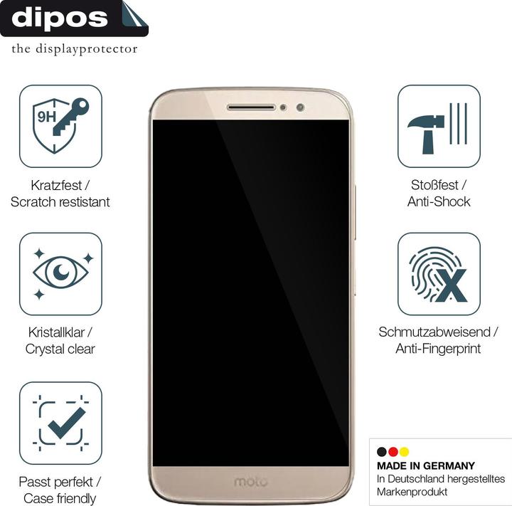 Immagine prodotto Dipos Pellicola Protettiva Anti-Shock (2 Pezzo/i, Motorola Moto M)