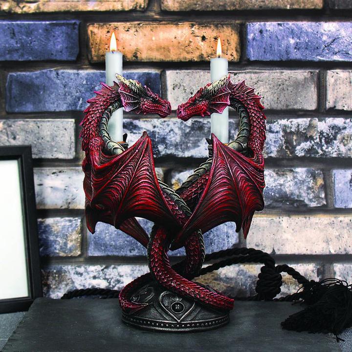 Produktbild Nemesis Now Anne Stokes Kerzenständer Dragon Heart Valentine's Edition 23 cm