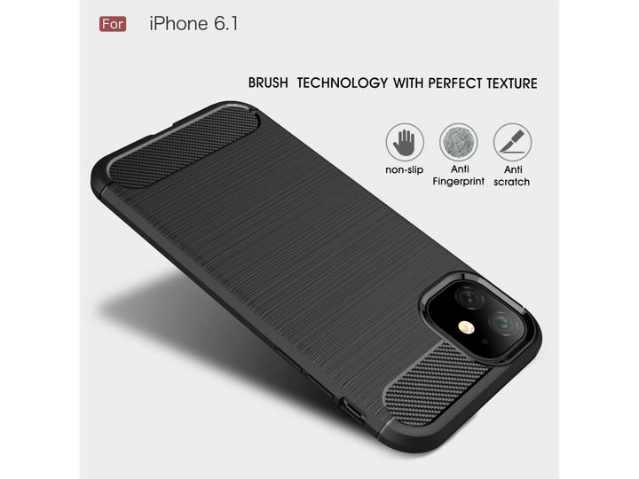 Image du produit Screenguard Apple iPhone 11 Étui en carbone brossé TPU souple (Apple iPhone 11)