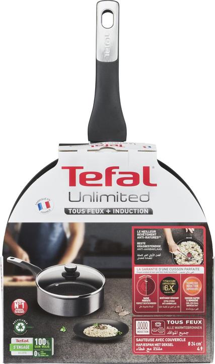 Produktbild Tefal Unlimited Hapjespan met deksel 24 cm (24 cm, Bratpfanne, Aluminium)