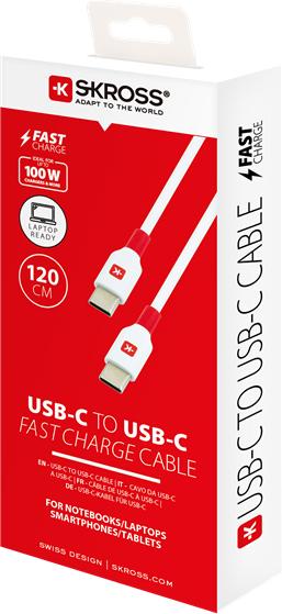 Actual product image Skross USB charging cable Fast Charging USB C - USB C 1.2 m (1.20 m, USB 2.0, 100 W)