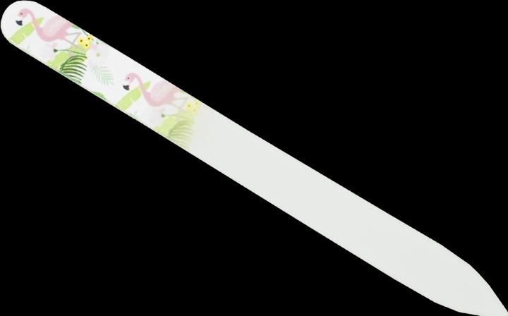 Produktbild Glasfeile - doppelseitig, geätzt in gehärtetem Glas, Flamingo, Länge: 13,5cm