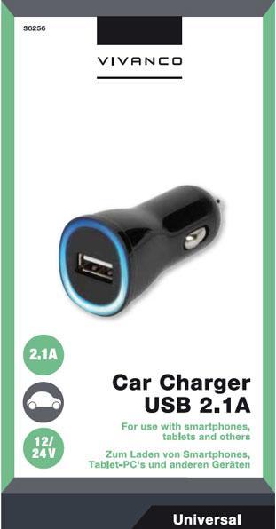 Image du produit Vivanco Chargeur de voiture USB