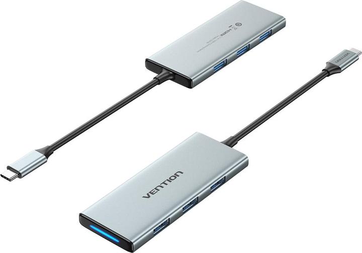 Image du produit Vention USB-C vers HDMI, 3x USB 3.0, SD, TF, PD Hub TOPHB 0.15m Gray (USB-C, 4 Ports)