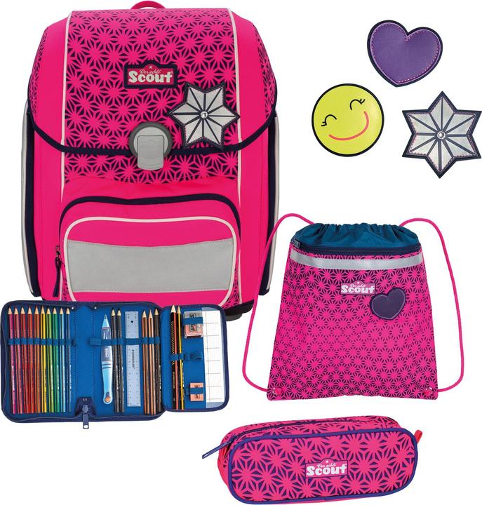 Scout Genius Neon Safety DIN Schulranzen-Set 4-teilig (19 l)