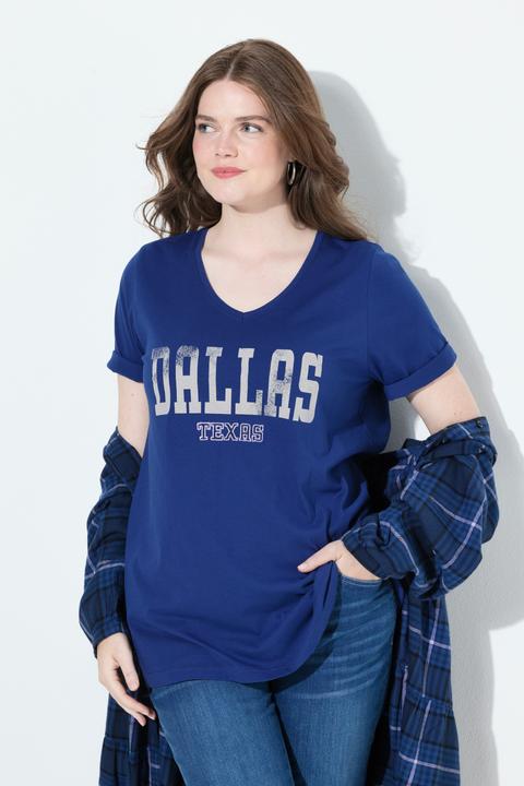 Produktbild Ulla Popken T-Shirt, Schriftdruck, A-Linie, Rundhals, Halbarm (60)