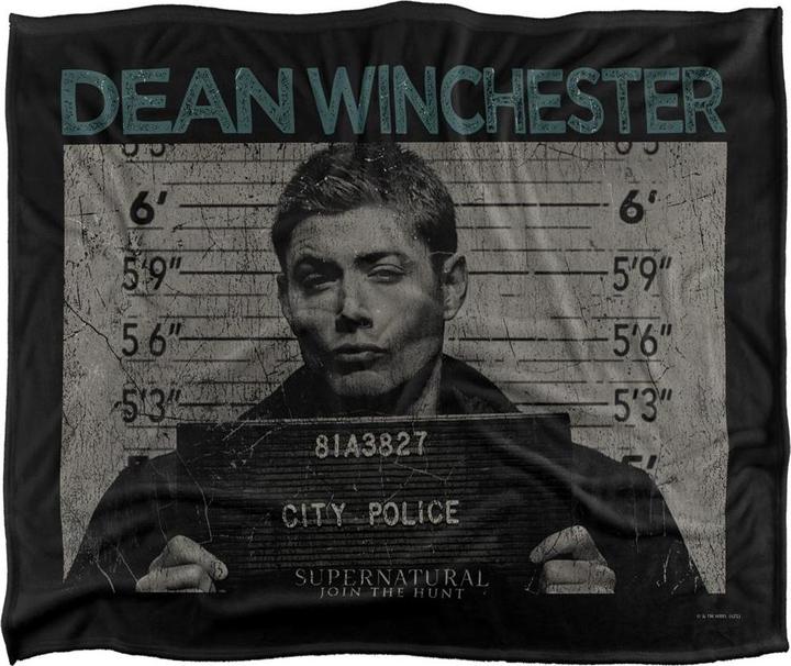 Actual product image Supernatural Mugshot Dean Winchester Blanket (152 x 127 cm)