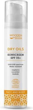 Wooden Spoon Certified Organic Sunscreen Lotion 100ml SPF 35 Dry Oils for Face and Body Mineral Filters Only with (Sonnenlotion, SPF 35, 100 ml)