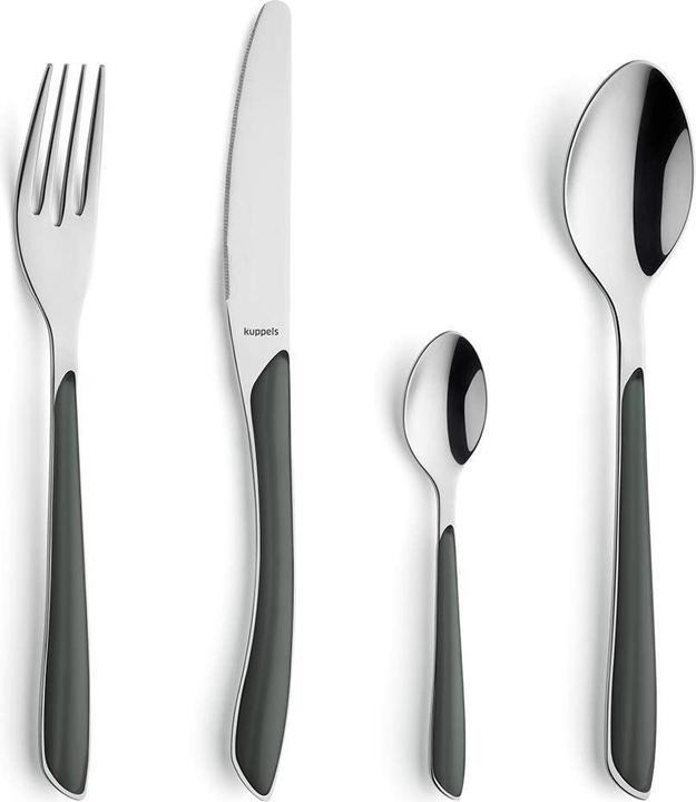 Immagine prodotto Kuppels Set di posate 24 pezzi grigio scuro 2214 Prisma (24 Pezzo/i, Set di posate)