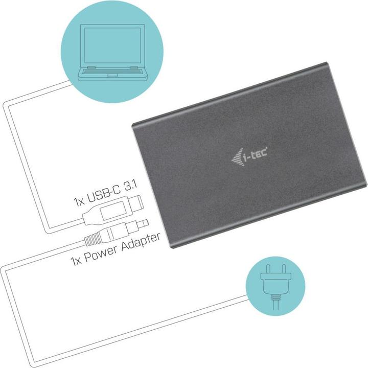 Actual product image i-tec USB-C 3.1/3.0 MySafe hard drive enclosure for 2x SATA M.2 hard drives RAID 0/1/JBOD USB-C 3.1 Gen... (2.5", M.2)