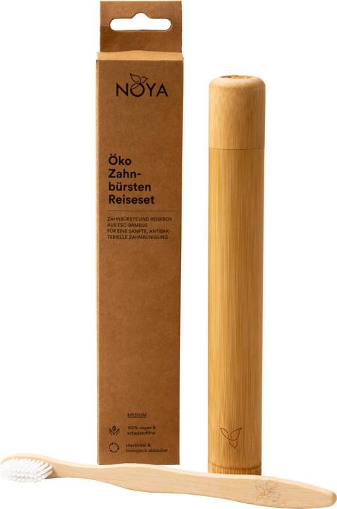 Noya Bambus Zahnbürste und Reisebox