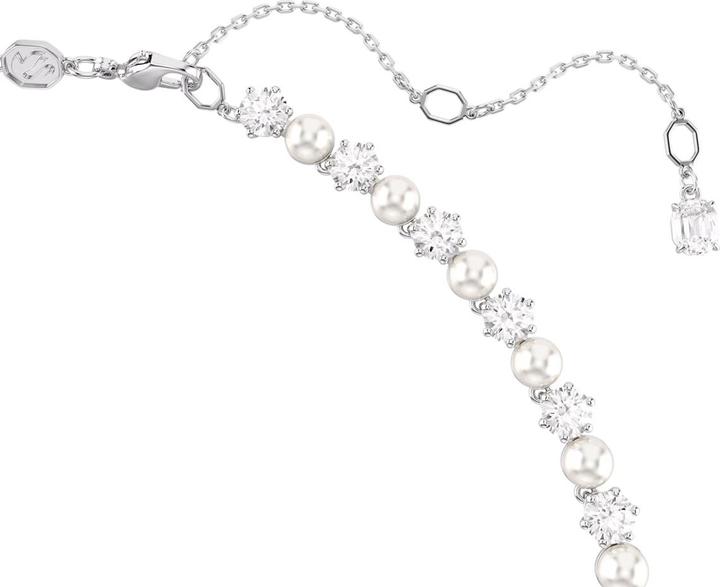 Actual product image Swarovski Matrix Tennis Halskette Kristallperle Rundschliff Weiss (Swarovski Metal)