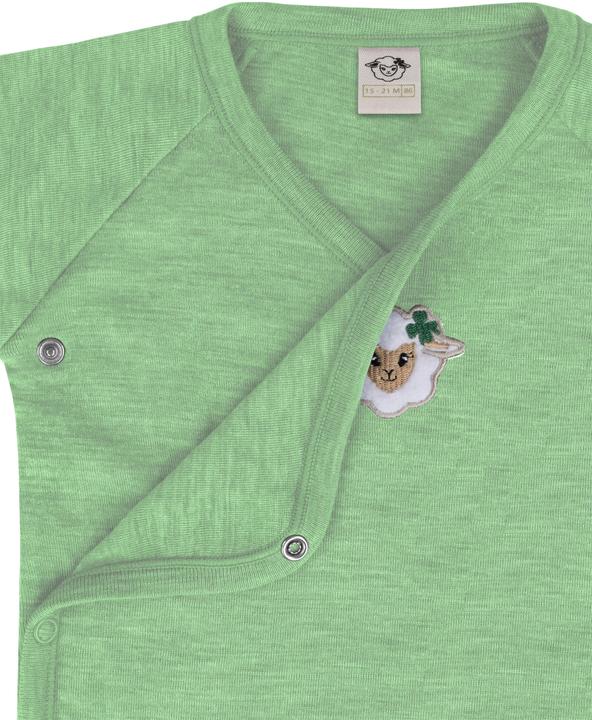 Actual product image Normani 2-pack organic long-sleeved merino wool baby bodysuit for boy and girl - 9353 (86)