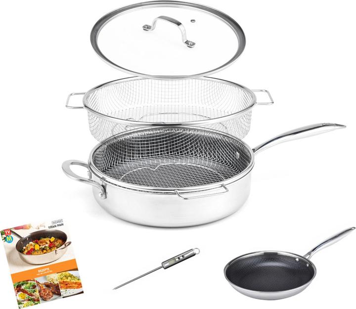 Produktbild Livington Titan Pan 28cm (28 cm, Bratpfanne, Kochtopf, Stielkasserolle, Edelstahl)
