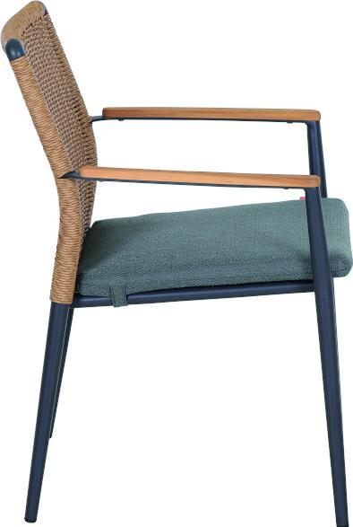 Produktbild Siena Garden Roma Stapelsessel Aluminium/Teak/Geflecht Anthrazit matt inkl. Sitzkissen