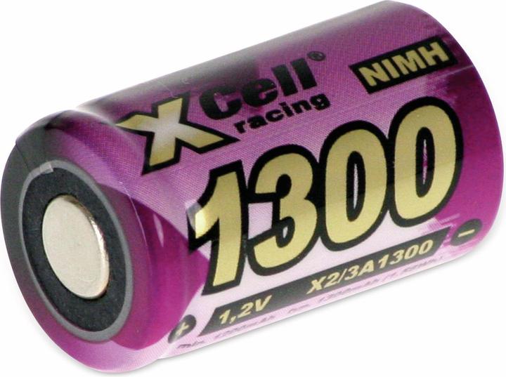 Actual product image XCell NiMH battery, industrial cell, 2/3 A, flat rate, 28.5x17mm, 1.2V/1300mAh (1 pcs., 2/3 A, 1300 mAh)