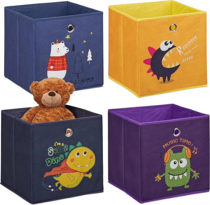 Relaxdays 4x children's storage boxes