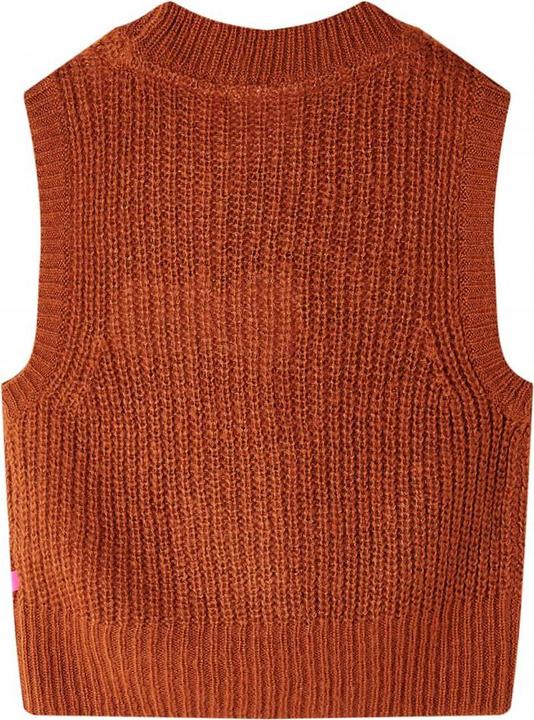 Produktbild VidaXL Kinder-Pulloverweste Gestrickt Cognac 140,Material: 67 (140)
