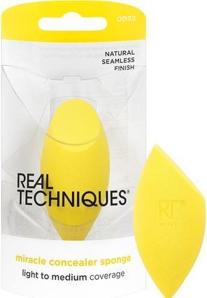 Actual product image Real Techniques Miracle Concealer Sponge Makeup Blending Sponge Elongated Shape Precise Application Yellow Sponge