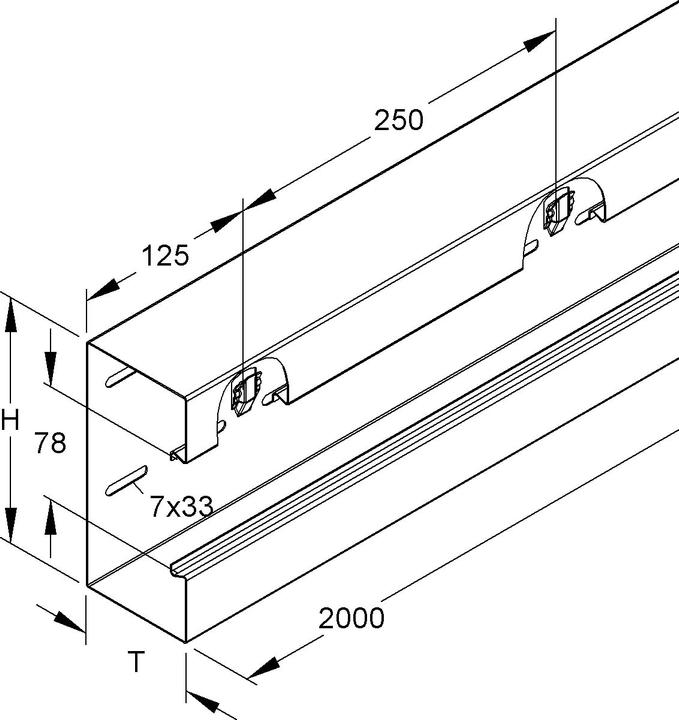 Produktbild Niedax Gerätekanal-Unterteil (200 cm)