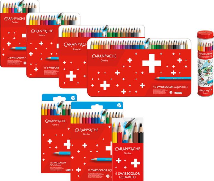 Immagine prodotto Caran d'Ache Swisscolor Metalldose Farbstifte (Multicolore, 18 x)