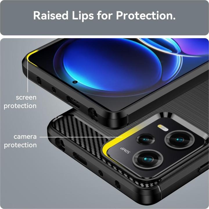 Actual product image Screenguard Xiaomi Redmi Note 12 Pro 5G Cover Carbon Brushed Soft TPU (Xiaomi Redmi Note 12 Pro 5G)