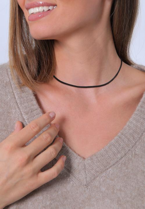 Produktbild Elli Basic Kette (925er Sterling Silber, Kunstleder, No Stein, 36 cm)