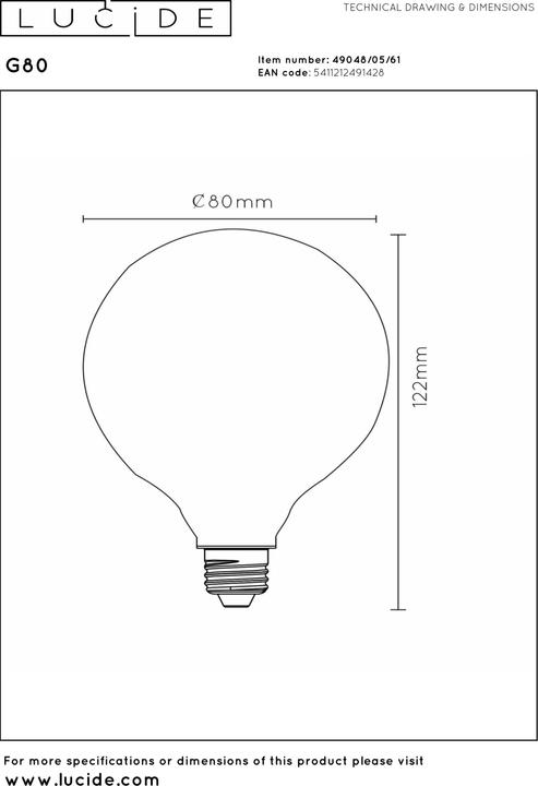 Produktbild Lucide E27 (E27, 5 W, 500 lm, 1 x, F)
