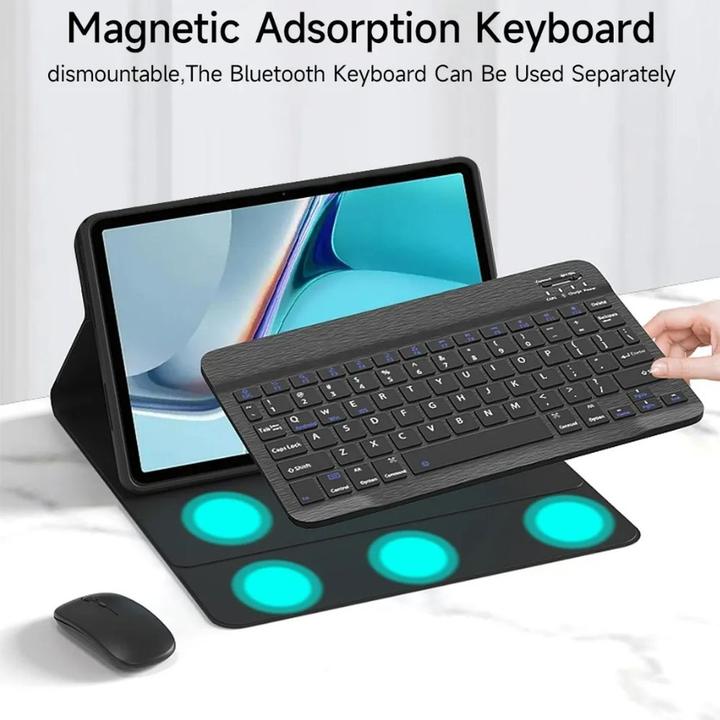 Produktbild Lobwerk 3in1 Bluetooth Tastatur (Schwarz) + Maus + Cover für Samsung Galaxy Tab S9 2023 SM-X710/X716B/X718U (X)