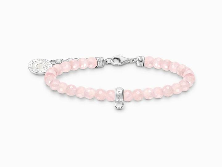 Immagine prodotto Thomas Sabo Bracciale con ciondolo membro con perline d'argento rosa (19 cm, Smalto, Argento 925)