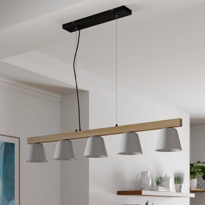 Produktbild Lucande Kalinda Pendelleuchte Grey/Oak (E14)