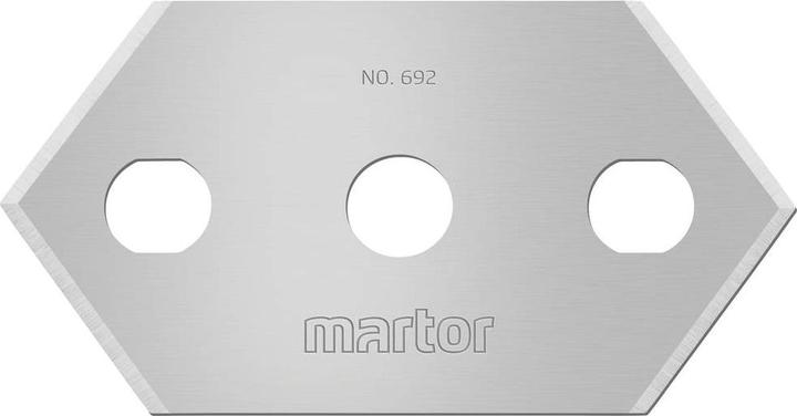Actual product image Martor Pointed blade, no. 692, 0.2mm with triangular cut, 10 pieces In transparent packaging. (Replacement blade)