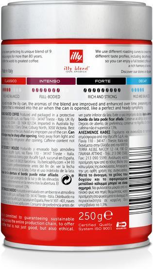 Nährwerte und Zutaten Illy Classico (Mittlere Röstung, 250 g)
