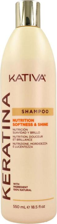 Actual product image Kativa Keratin Nutrition Shampoo 550ml Rebuilding Softness and Shine without Salt Sulfates and Parab (550 ml, Liquid shampoo)