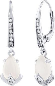 Silvego Clarissa Silver Earrings with Moonstone and Brilliance Zirconia JJJ1267EMS