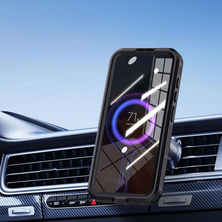 Produktbild OEM Case universal for sports Waterproof case SHELLBOX MARS with metal ring for SAMSUNG S25 black (Samsung Galaxy S25)