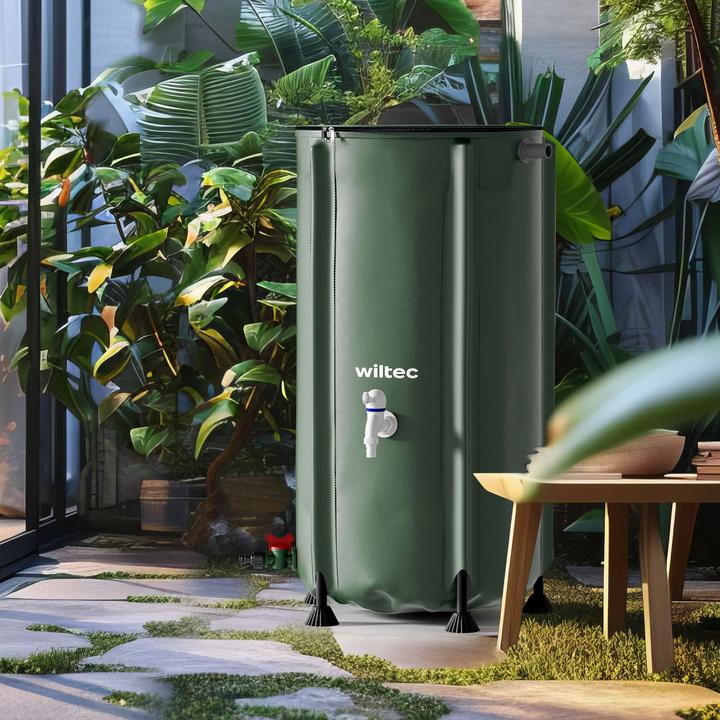 Actual product image Wiltec Collapsible rainwater barrel 100 litre rainwater barrel water tank rain barrel water barrel (100 l)