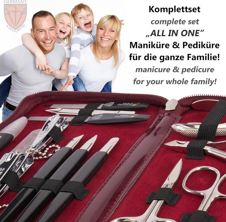 Produktbild Kellermann Nagelpflegeset Cinisello 16-tlg., Weinrot/Lack