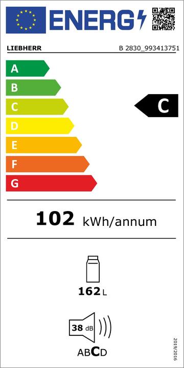 Energie-Label Liebherr B2830 (162 l)