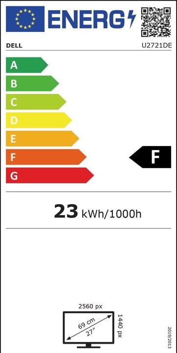Energie-Label Dell UltraSharp U2721DE (2560 x 1440 Pixel, 27")