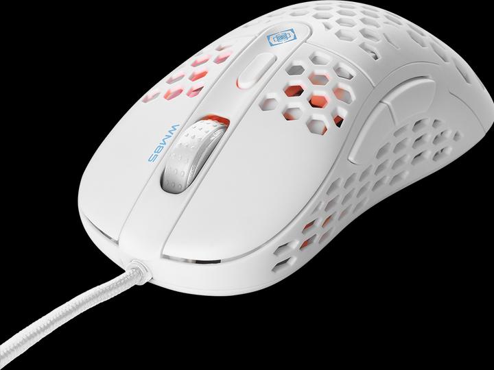 Produktbild Deltaco GAMING White LINE 65g Gewicht, 400-6400 DPI, 1000 Hz, weiss (Kabelgebunden)