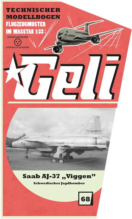 Geli saab aj-37 viggen kartonmodell