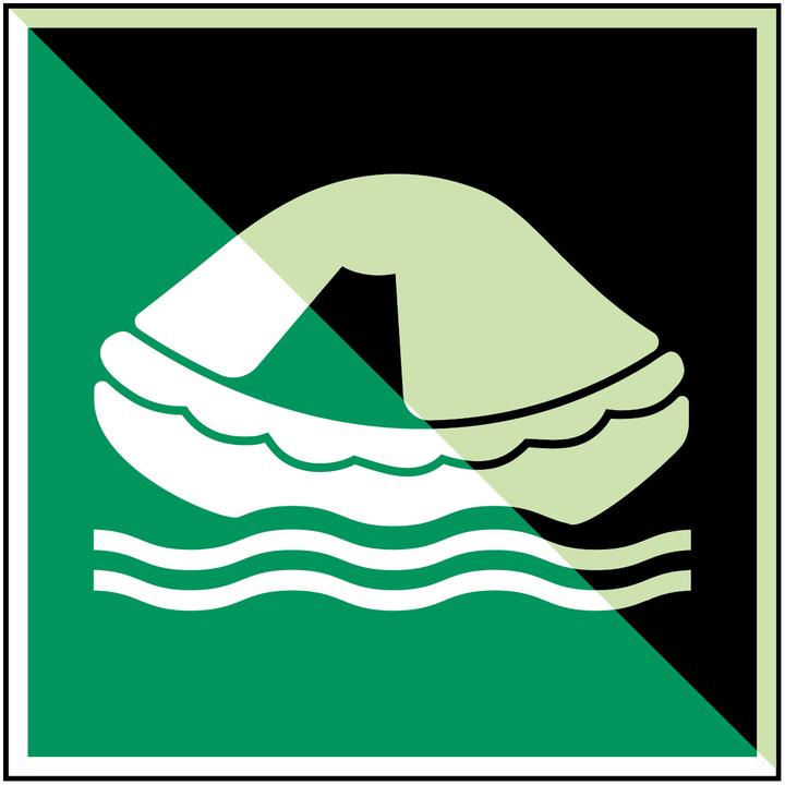 Actual product image Brady ISO safety sign - Life raft