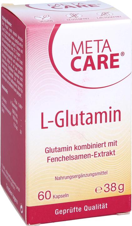 Actual product image Meta Care L-Glutamine capsule 500 mg (60 Piece, Capsules, 60 g)