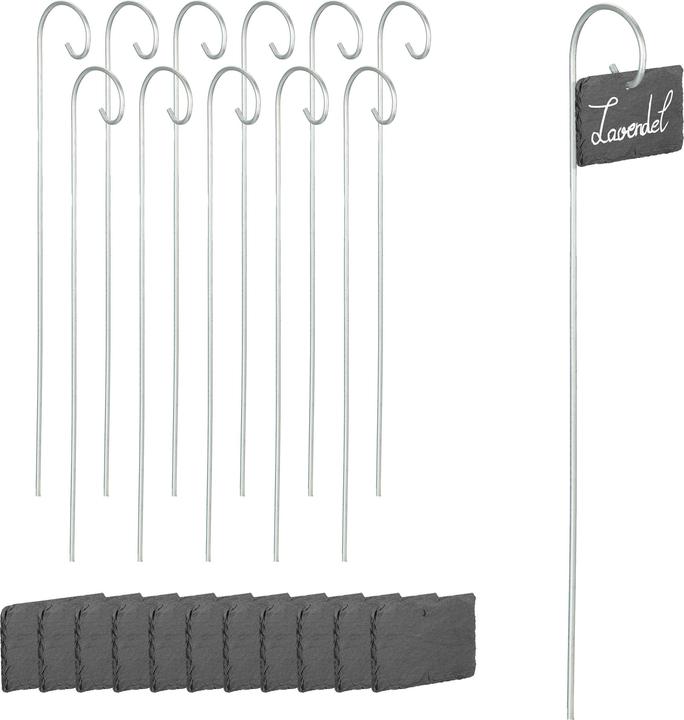 Relaxdays Schiefer-Pflanzenschilder (6 cm, 10 cm)